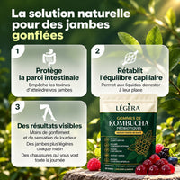Légèra™ — Gomme kombucha probiotique pour jambes gonflées