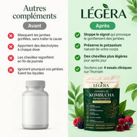 Légèra™ — Gomme kombucha probiotique pour jambes gonflées
