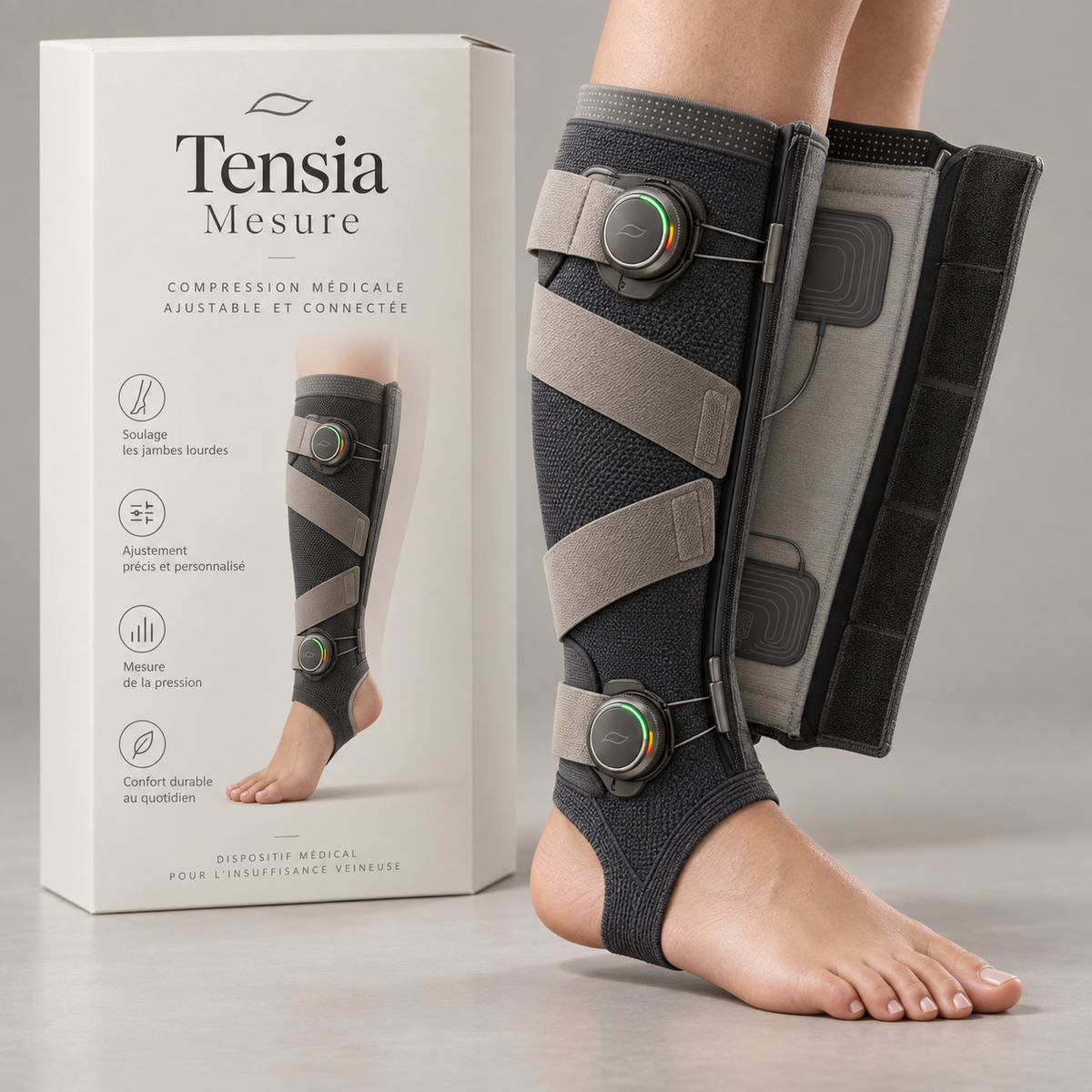 Tensia Mesure — Jambière de compression mesurée