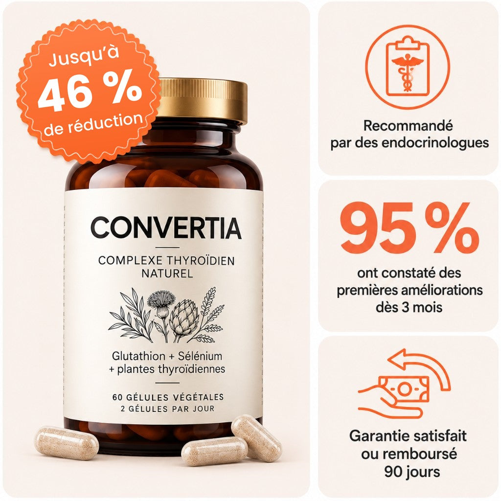 Convertia — flacon, complexe hépatique thyroïdien, 60 gélules