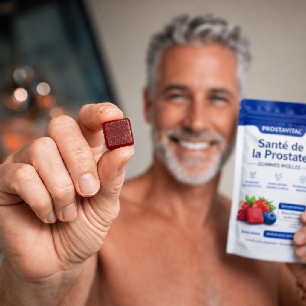 Homme tenant une friandise ProstaVital